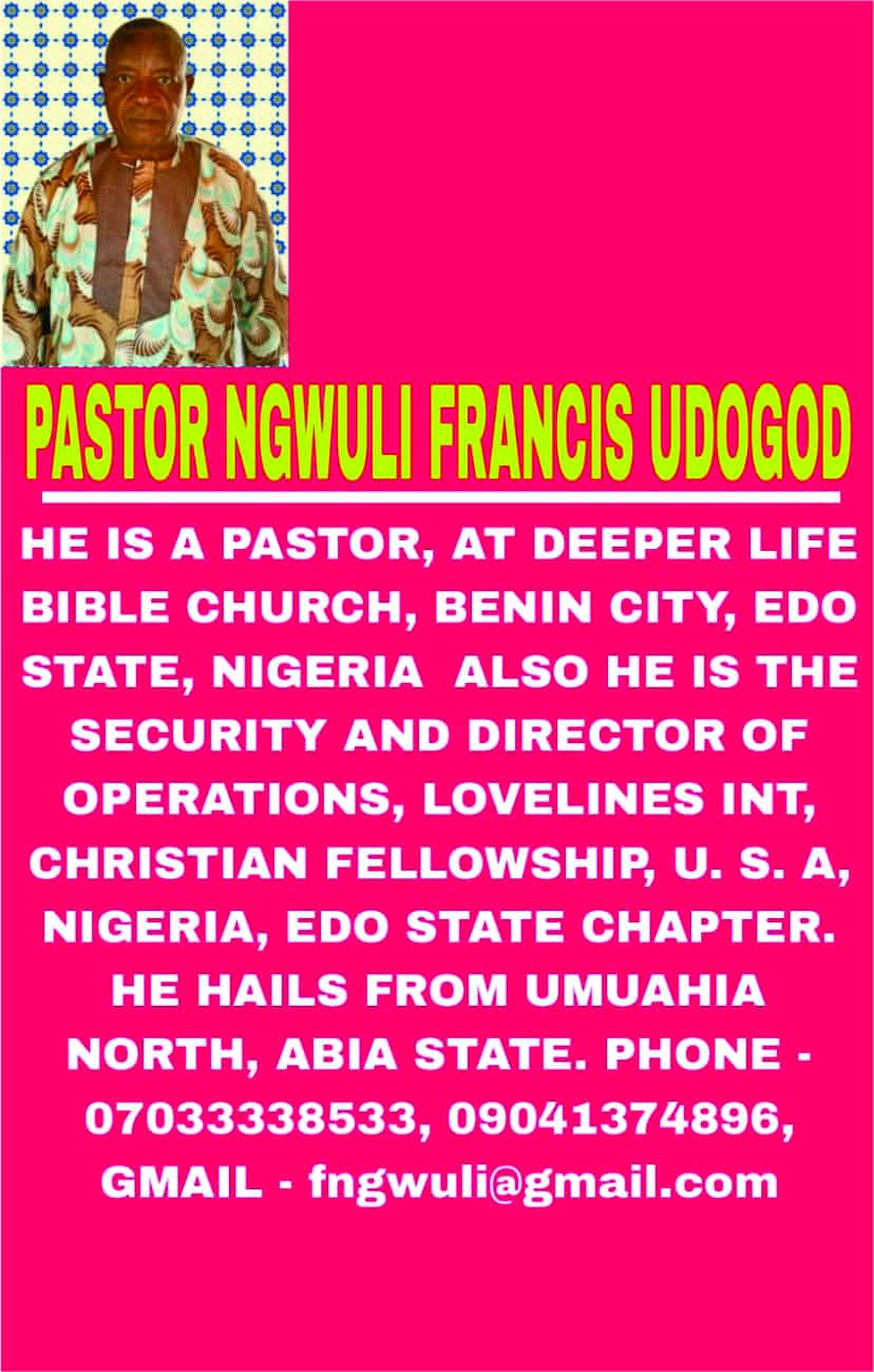 Pastor Ngwuli Francis .U.