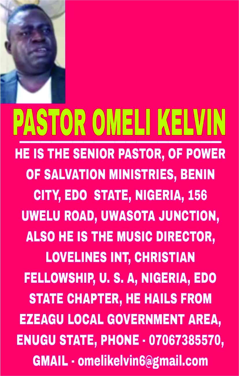 Pastor Omeli .K.